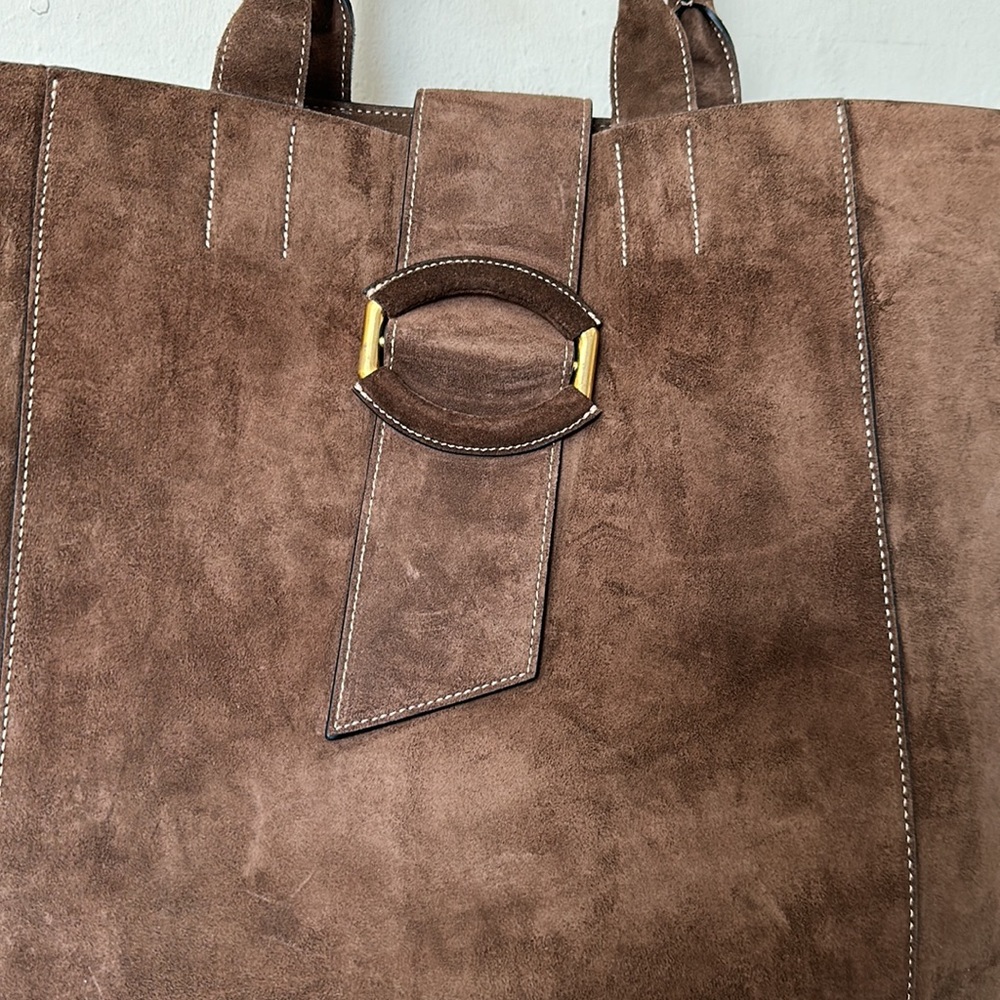 Banana Republic Corso Suede Leather Top Handle Tote Bag - Picture 8 of 11